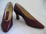 New Vintage Y2K 90s Peacocks Womens Pump Shoes High Heels Made USA Satin Purple