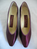 New Vintage Y2K 90s Peacocks Womens Pump Shoes High Heels Made USA Satin Purple