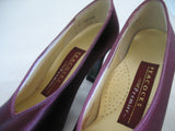 New Vintage Y2K 90s Peacocks Womens Pump Shoes High Heels Made USA Satin Purple