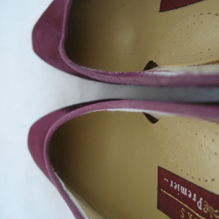 New Vintage Y2K 90s Peacocks Womens Pump Shoes High Heels Made USA Satin Purple