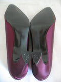 New Vintage Y2K 90s Peacocks Womens Pump Shoes High Heels Made USA Satin Purple