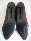 New Vintage Y2K 90s Peacocks Womens Pump Shoes High Heels Made USA Satin Purple