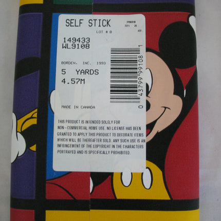 VINTAGE Old DISNEY MICKEY MOUSE Minnie DONALD DUCK WALL BORDER Self Stick 7"x15'