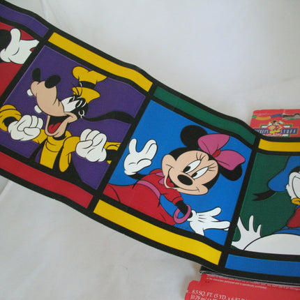 VINTAGE Old DISNEY MICKEY MOUSE Minnie DONALD DUCK WALL BORDER Self Stick 7"x15'