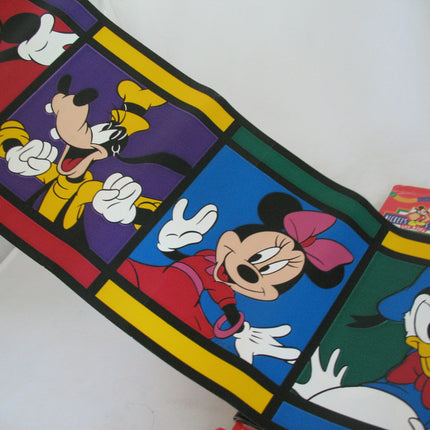 VINTAGE Old DISNEY MICKEY MOUSE Minnie DONALD DUCK WALL BORDER Self Stick 7"x15'
