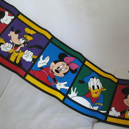 VINTAGE Old DISNEY MICKEY MOUSE Minnie DONALD DUCK WALL BORDER Self Stick 7"x15'