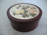 RED Maroon Burgundy ROUND Box Boxes CONTAINER CONTAINERS Jewelry Jewelries Trinket Trinkets Treasure Treasures Store Storage Etched Etching Asian Floral Flower Flowers Pattern Design