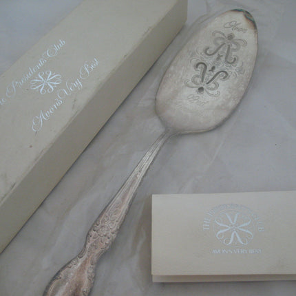 NEW VINTAGE AVON 1978 President's Club SILVER PLATE Plated SPOON CAKE PIE SERVER Serving Party Home Kitchen Collectible Collectors