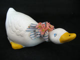 VINTAGE WHITE Yellow Ceramic Plaster DUCK GOOSE GEESE Animal FIGURINE Home Decor