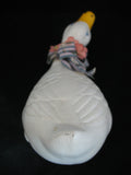 VINTAGE WHITE Yellow Ceramic Plaster DUCK GOOSE GEESE Animal FIGURINE Home Decor