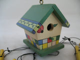 NEW Wood Wooden BIRD HOUSE BIRDHOUSE WIND CHIME WINDCHIME Garden Hanging Decor