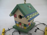 NEW Wood Wooden BIRD HOUSE BIRDHOUSE WIND CHIME WINDCHIME Garden Hanging Decor
