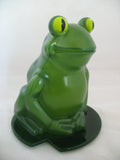 NEW NIB BOX AVON Green LIGHTED FROG Plastic FIGURINE Animal Indoor Table Decor