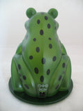 NEW NIB BOX AVON Green LIGHTED FROG Plastic FIGURINE Animal Indoor Table Decor