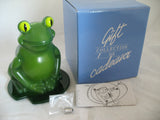 NEW NIB BOX AVON Green LIGHTED FROG Plastic FIGURINE Animal Indoor Table Decor