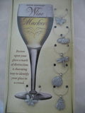 LOT 6pcs NEW Bar WINE GLASS CHARM CHARMS Markers Tags Metal Rings LADYBUG BEE BUTTERFLY