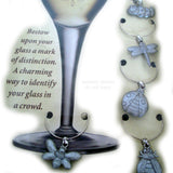 LOT 6pcs NEW Bar WINE GLASS CHARM CHARMS Markers Tags Metal Rings LADYBUG BEE BUTTERFLY
