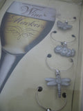LOT 6pcs NEW Bar WINE GLASS CHARM CHARMS Markers Tags Metal Rings LADYBUG BEE BUTTERFLY
