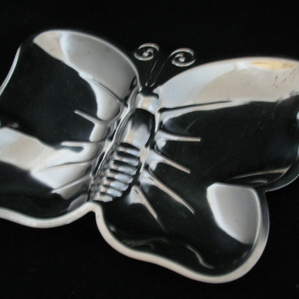 BUTTERFLY Metal CANDY DISH TRAY BOWL Kitchen Table Display Plate Keys Container