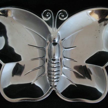 BUTTERFLY Metal CANDY DISH TRAY BOWL Kitchen Table Display Plate Keys Container