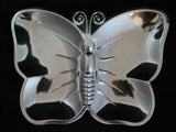 BUTTERFLY Metal CANDY DISH TRAY BOWL Kitchen Table Display Plate Keys Container