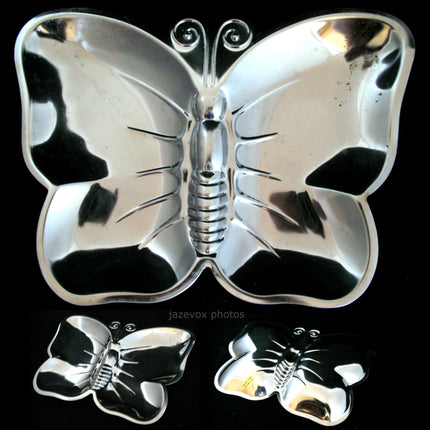 BUTTERFLY Metal CANDY DISH TRAY BOWL Kitchen Table Display Plate Keys Container
