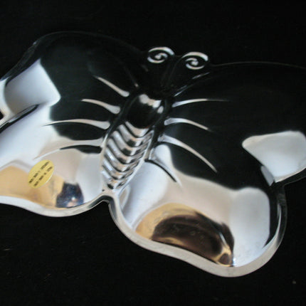 BUTTERFLY Metal CANDY DISH TRAY BOWL Kitchen Table Display Plate Keys Container