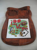Wood Wooden OWL DISPLAY TRAY Salt Pepper Sugar Cream TILE COASTER Kitchen Decors