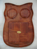 Wood Wooden OWL DISPLAY TRAY Salt Pepper Sugar Cream TILE COASTER Kitchen Decors