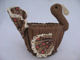 AVON THANKSGIVING DAY TURKEY Bamboo BASKET BASKETS CONTAINERS Holiday Season Home Decors Decorations