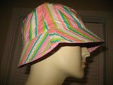 NEW Women HAT BUCKET Multi Colored Floral Flowers Beach Summer Spring Wear