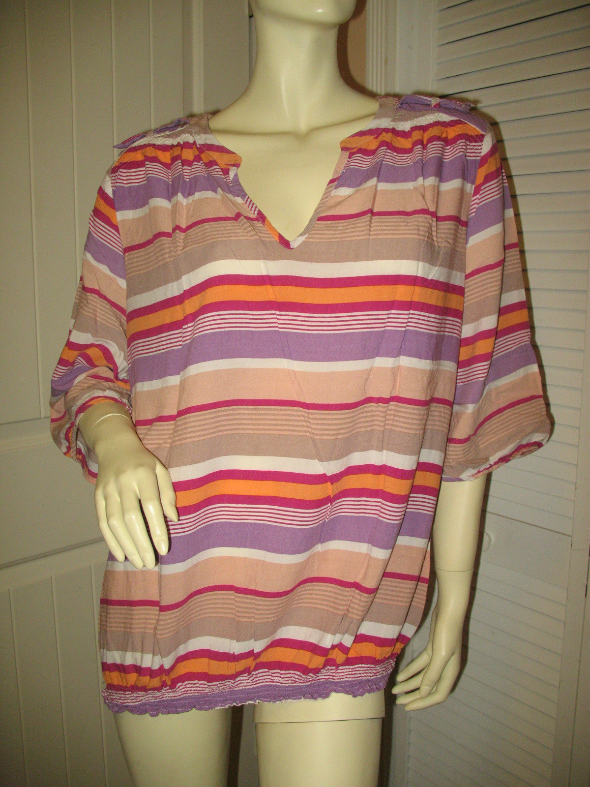 Womens Tops STRIPE STRIPED Pattern PLUS SIZE Clothes Clothing