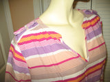 Womens Tops Multi Color Colored STRIPE STRIPED Pattern Short Sleeve V-Neck Vneck TOP SHIRT PLUS SIZE 2XL 2X Clothes Clothing