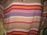 Womens Tops Multi Color Colored STRIPE STRIPED Pattern Short Sleeve V-Neck Vneck TOP SHIRT PLUS SIZE 2XL 2X Clothes Clothing