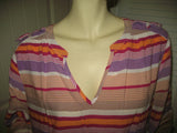 Womens Tops Multi Color Colored STRIPE STRIPED Pattern Short Sleeve V-Neck Vneck TOP SHIRT PLUS SIZE 2XL 2X Clothes Clothing