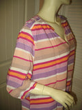 Womens Tops Multi Color Colored STRIPE STRIPED Pattern Short Sleeve V-Neck Vneck TOP SHIRT SHIRTS PLUS SIZE 2XL 2X Clothes Clothing Women Fashion Wear