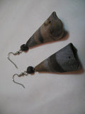 VIntage Painted Natural Ocean SEA SHELLS Seashells Cone DANGLING DANGLE Hook EARRINGS Set