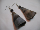VIntage Painted Natural Ocean SEA SHELLS Seashells Cone DANGLING DANGLE Hook EARRINGS Set