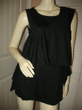 NEW Womens Tops BLACK SLEEVELESS Wide Adjustable SASH TOP Blouse size Large Women Casual Wear Casuals Wears Cheap Affordable Woman Clothes Clothing