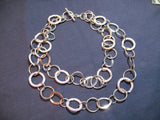 Womens Jewelries Silver Tone CHAIN CHAINS LINK METAL CIRCLE RINGS Pear Fashion NECKLACE NECKLACES 2-Strands