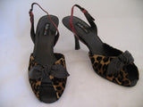 NEW Women Style & Co Slingback High Heels Brown Animal Print Open SHOES sz 6 M