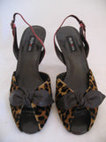 NEW Women Style & Co Slingback High Heels Brown Animal Print Open SHOES sz 6 M