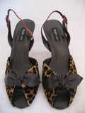 NEW Women Style & Co Slingback High Heels Brown Animal Print Open SHOES sz 6 M