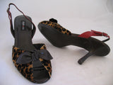 NEW Women Style & Co Slingback High Heels Brown Animal Print Open SHOES sz 6 M