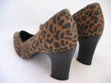RUSH HOUR EXPRESS Women BROWN BLACK LEOPARD ANIMAL Print High Heels SHOES 5 1/2