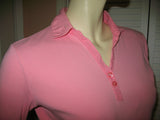 Womens Tops TALBOTS Petites Petite PINK 3/4 Sleeve V-Neck Vneck Collar Collared 100% COTTON SHIRT SHIRTS TOP size Small Casual Clothes Everyday Regular Clothing