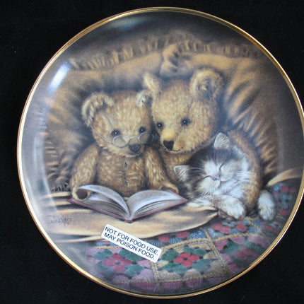 NEW Franklin Mint SUE WILLIS BEDTIME STORY Teddy Bears Bear FINE PORCELAIN 8" Collectors PLATE PLATES Collectible Collectibles