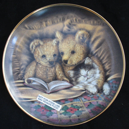 NEW Franklin Mint SUE WILLIS BEDTIME STORY Teddy Bears Bear FINE PORCELAIN 8" Collectors PLATE PLATES Collectible Collectibles