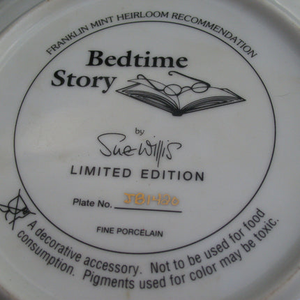 NEW Franklin Mint SUE WILLIS BEDTIME STORY Teddy Bears FINE PORCELAIN 8" Collectors PLATE