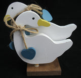 NEW Box CHADWICK Handpainted Wood Wooden TWIN GEESE Kitchen Decor NAPKIN Holder